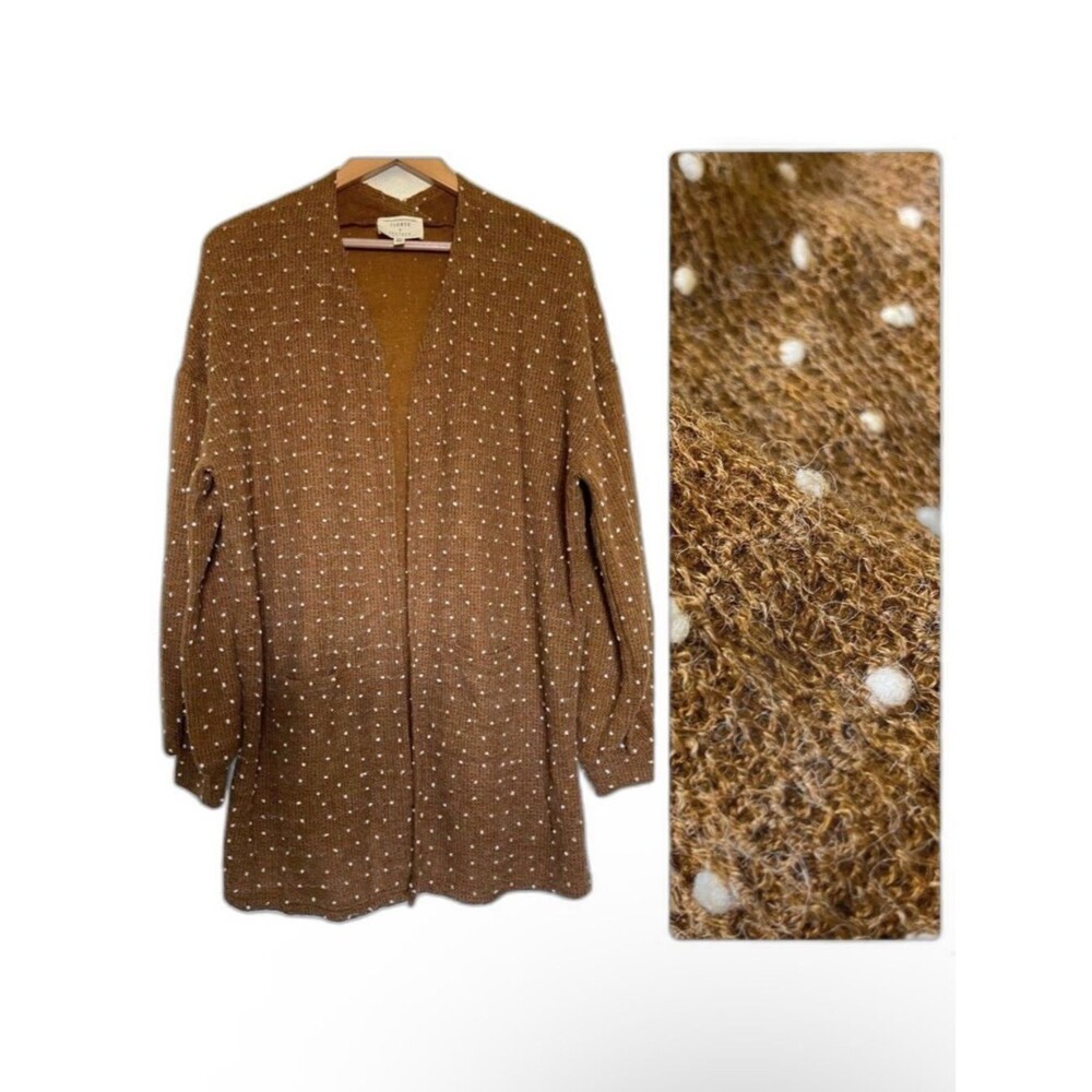Flower & Feather Swiss Dot Open Cardigan
